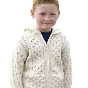 kids Knitted Hooded Zip Cardigan